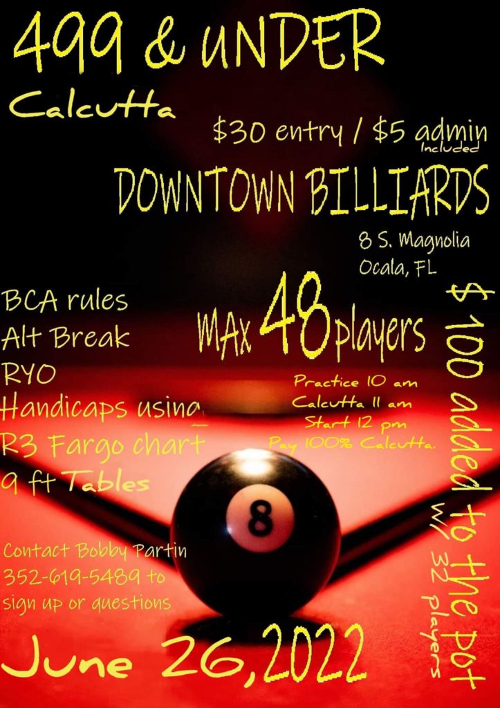 BCA Tournament Downtown Billiards